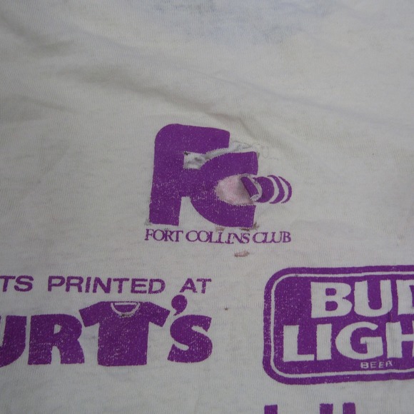 Vintage Fruit Of The Loom Buckeye Road Race Shirt Mens Medium White Cycling Tee - Picture 6 of 8